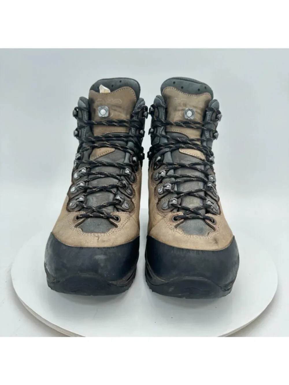 Lowa Caminos GTX Men Size 9.5 Brown Black Leather Vibram Sole Hiking Shoes